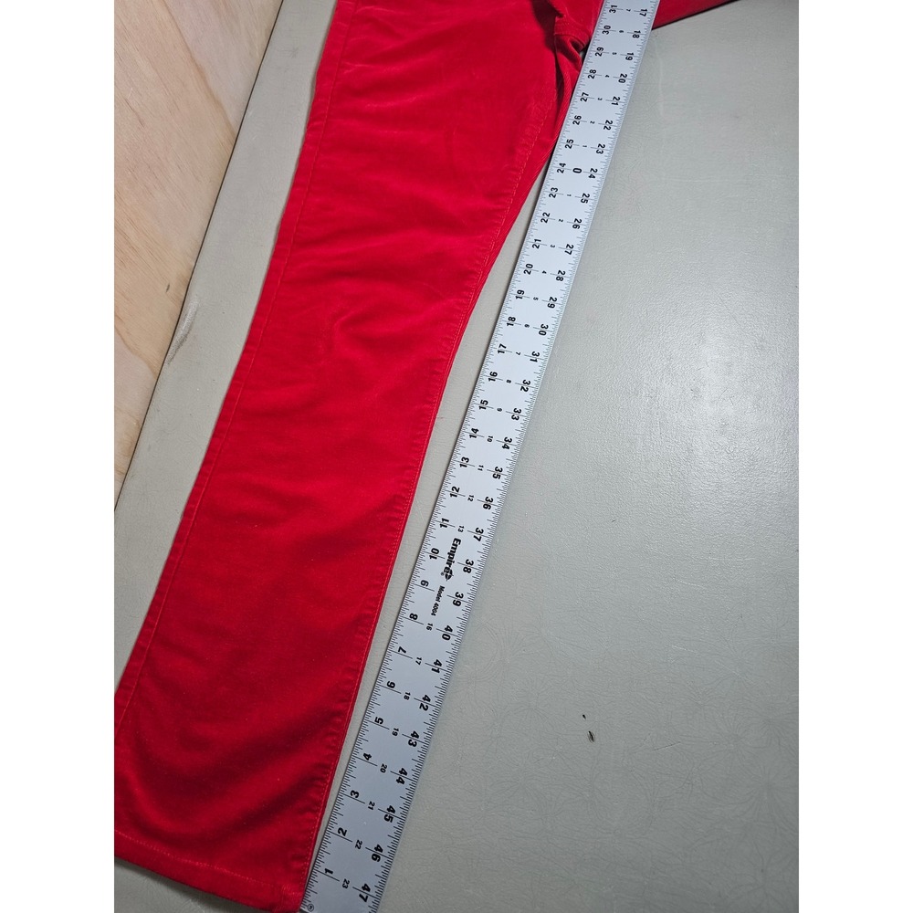 Lauren Ralph Lauren Red Corduroy Straight Leg Pants Womens Size 8 Stretch - Picture 10 of 16